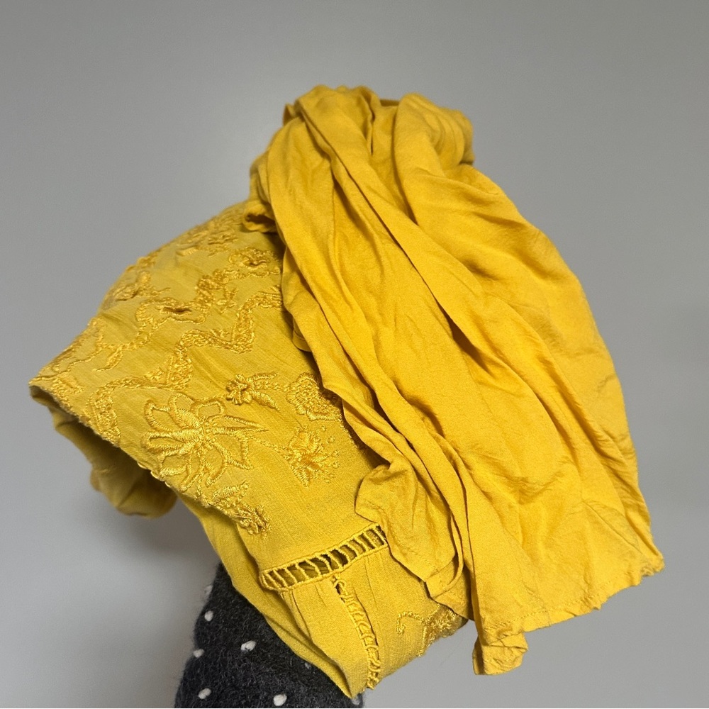 Anthropologie Akemi + Kin Mustard Yellow Dress With Slip - Picture 8 of 12